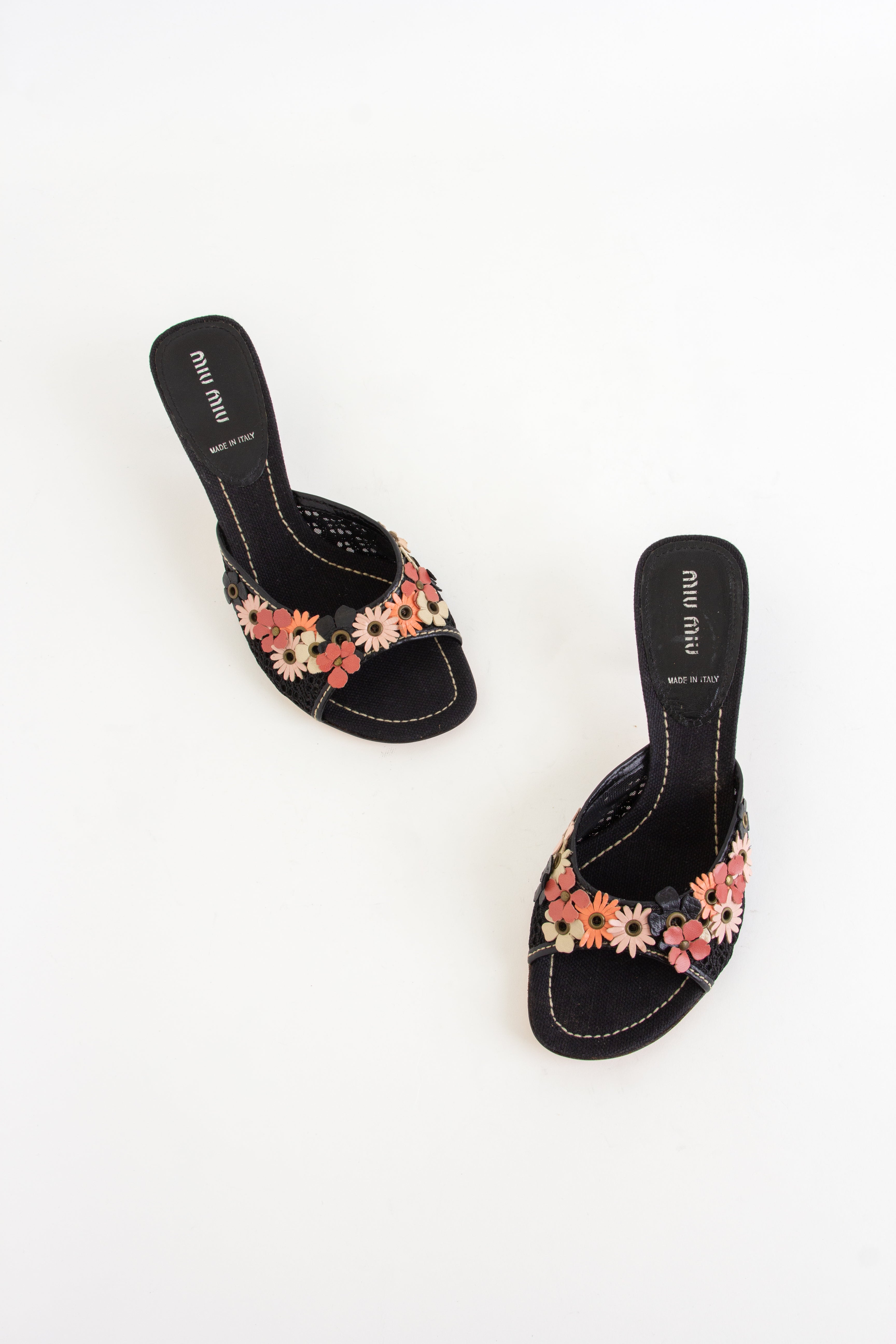Miu Miu Floral Applique Heels (IT 37.5)