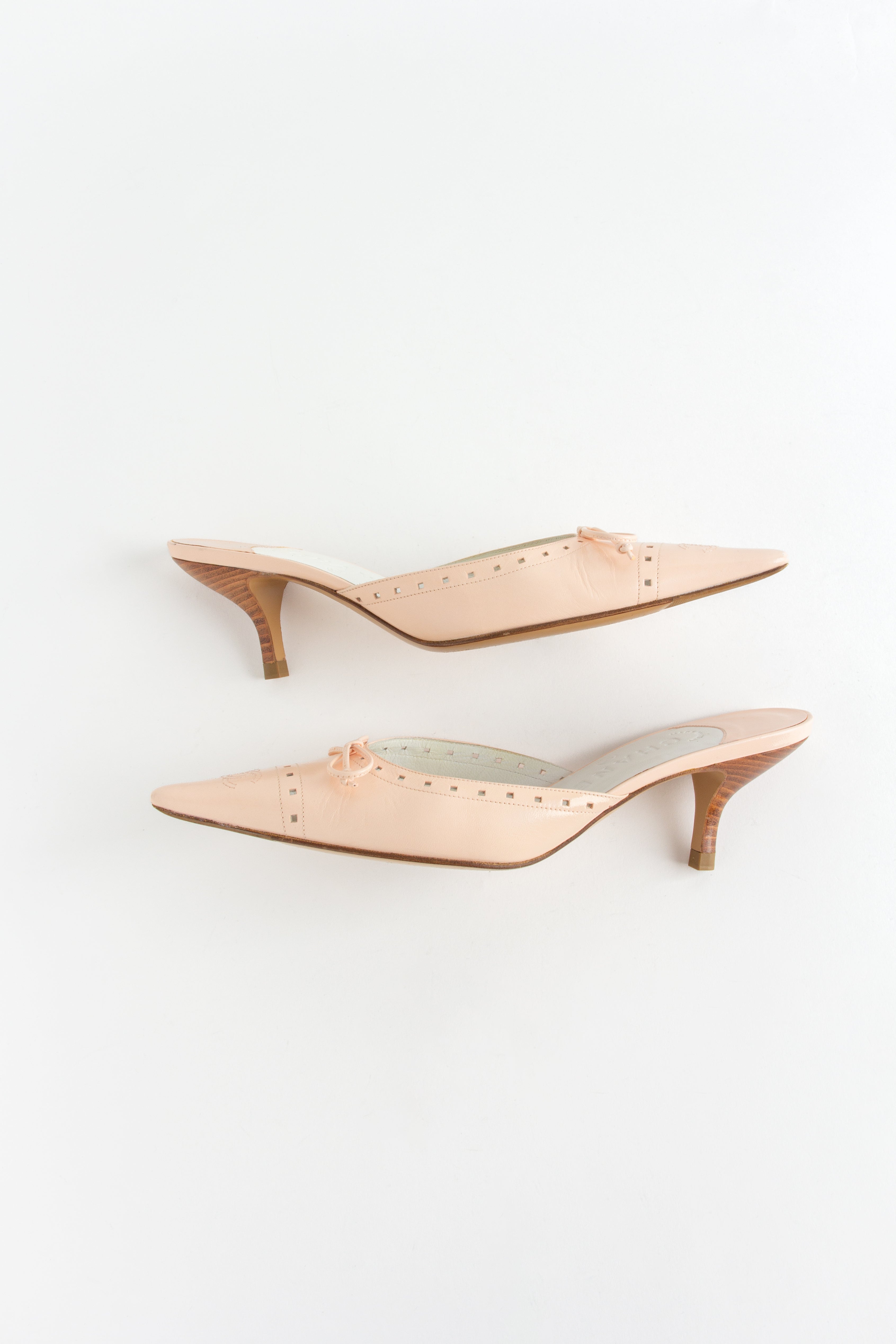 Chanel Light Pink CC Bow Mules (IT 37)