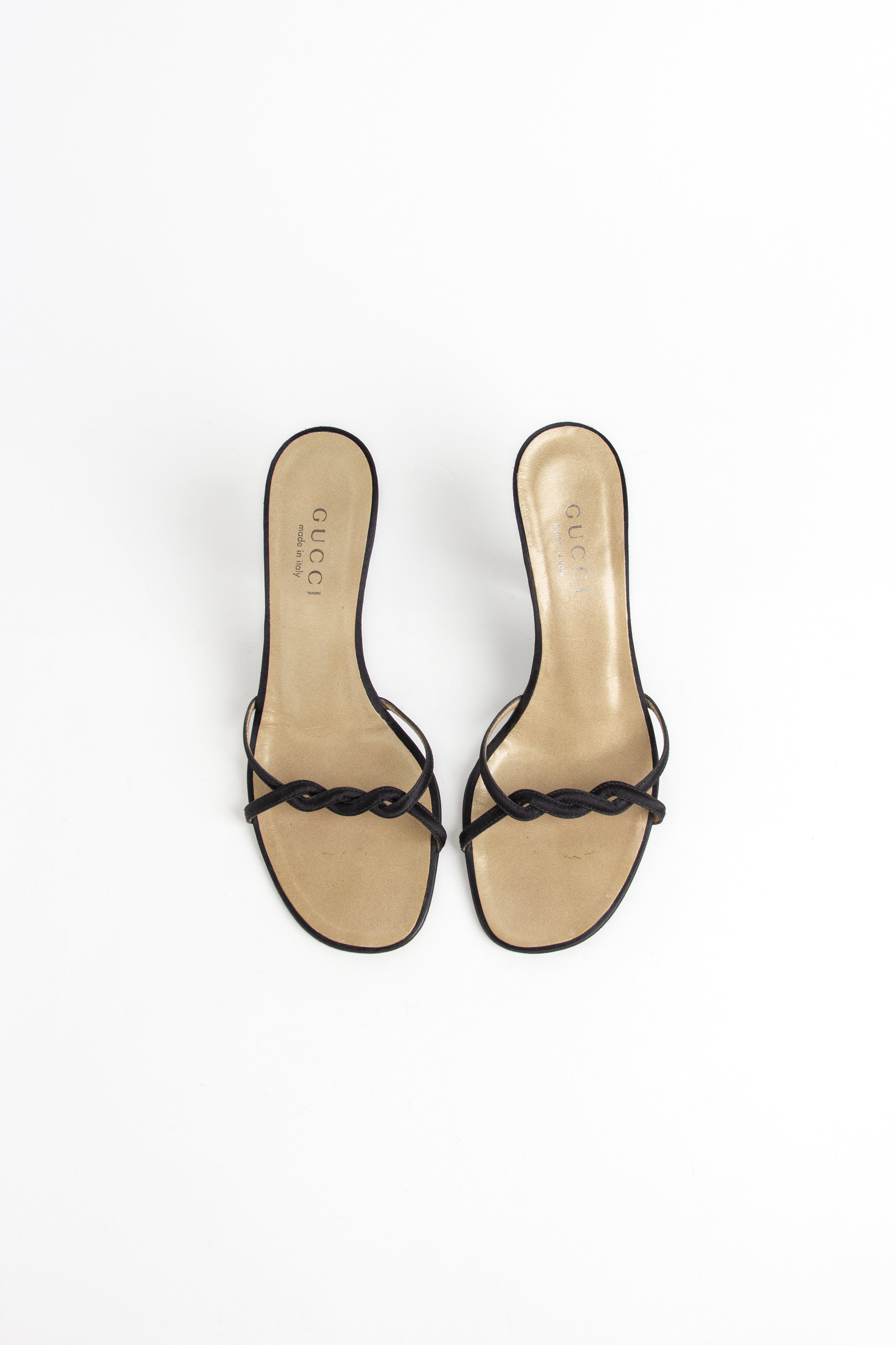 Gucci by Tom Ford Black Satin Twist Heels (IT 37)