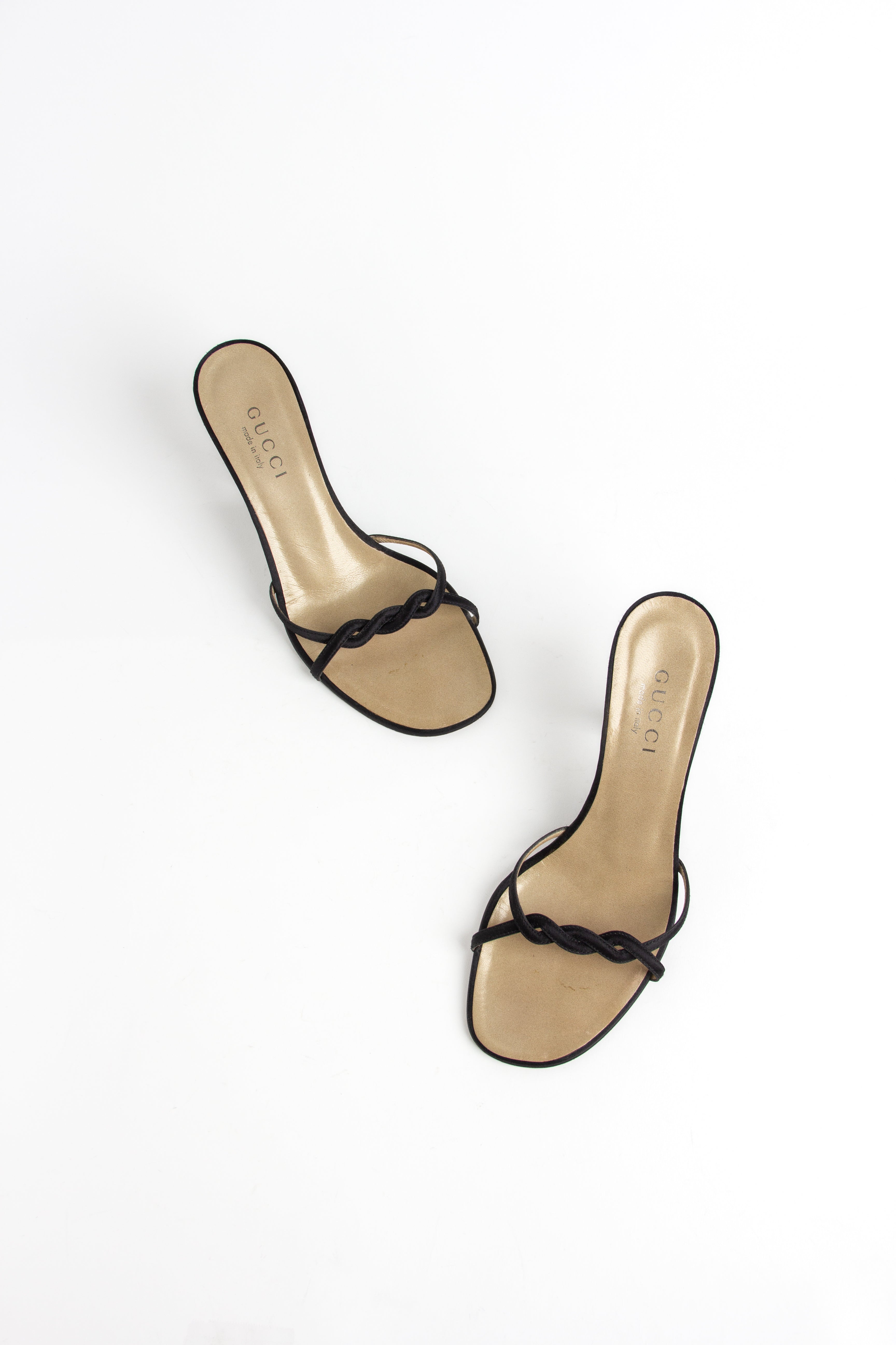 Gucci by Tom Ford Black Satin Twist Heels (IT 37)