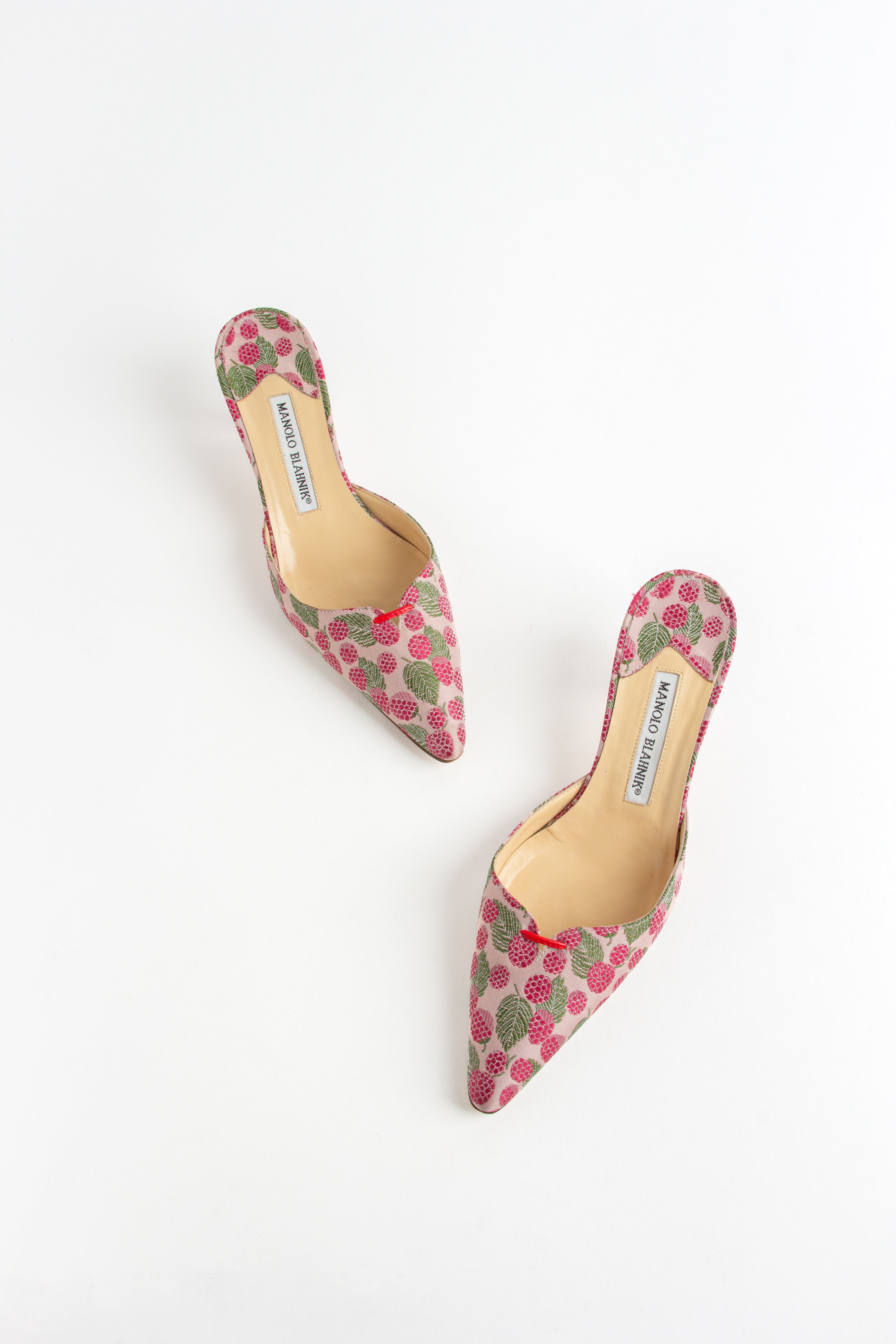 Manolo Blahnik Pink Raspberry Mules (IT 37.5)