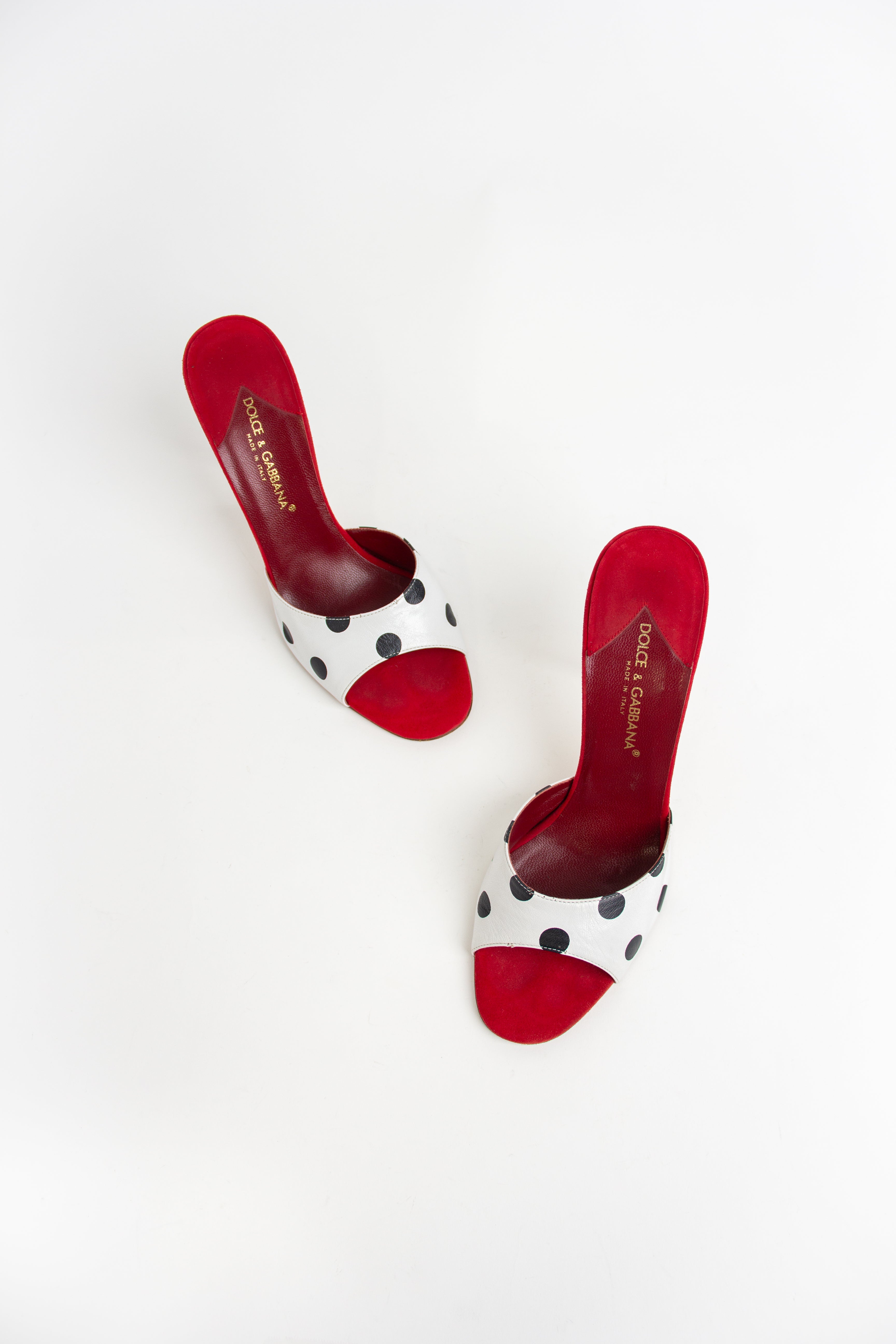 Dolce & Gabbana Polka Dot Open Toe Heels (IT 39)