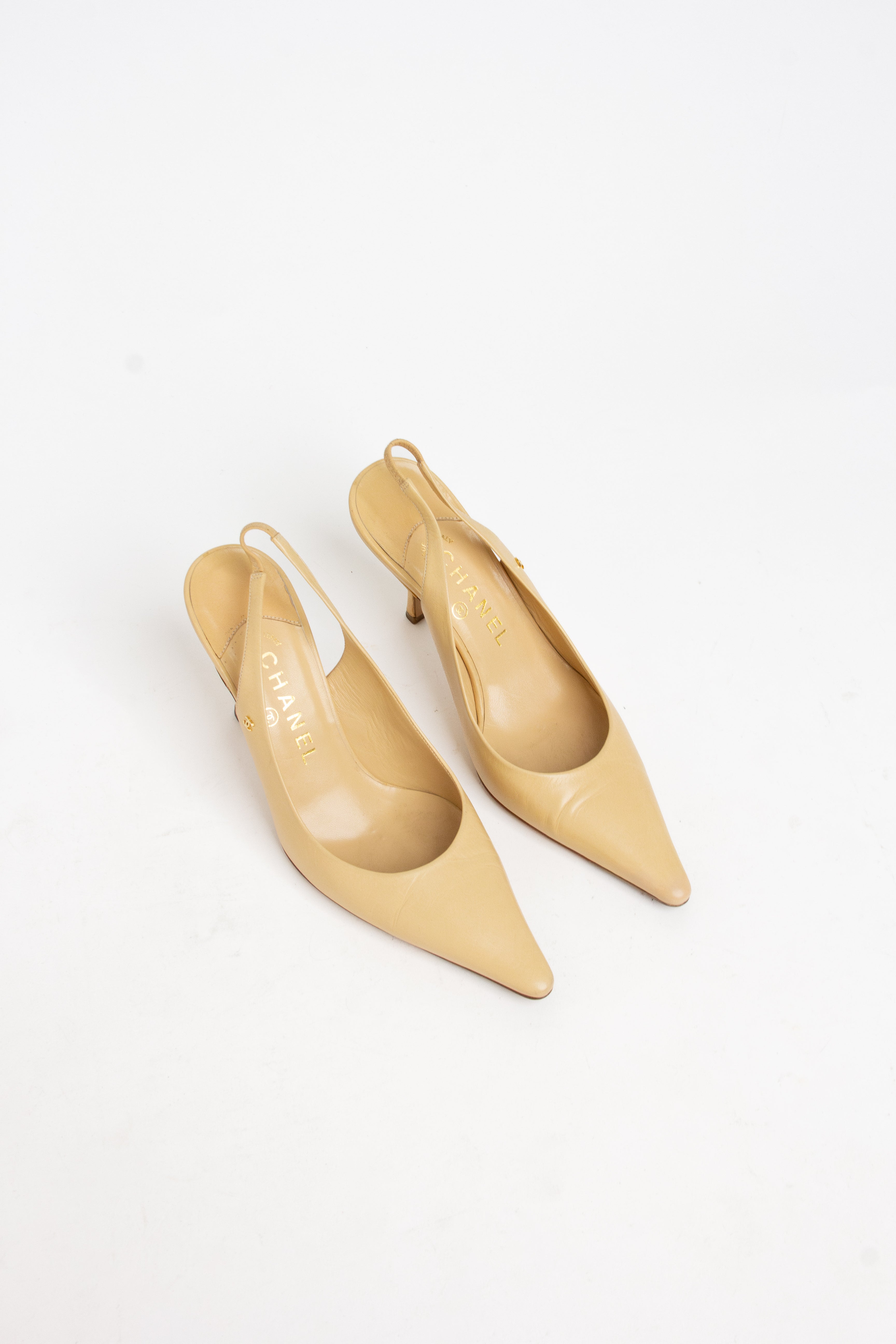 Chanel hot sale nude slingback