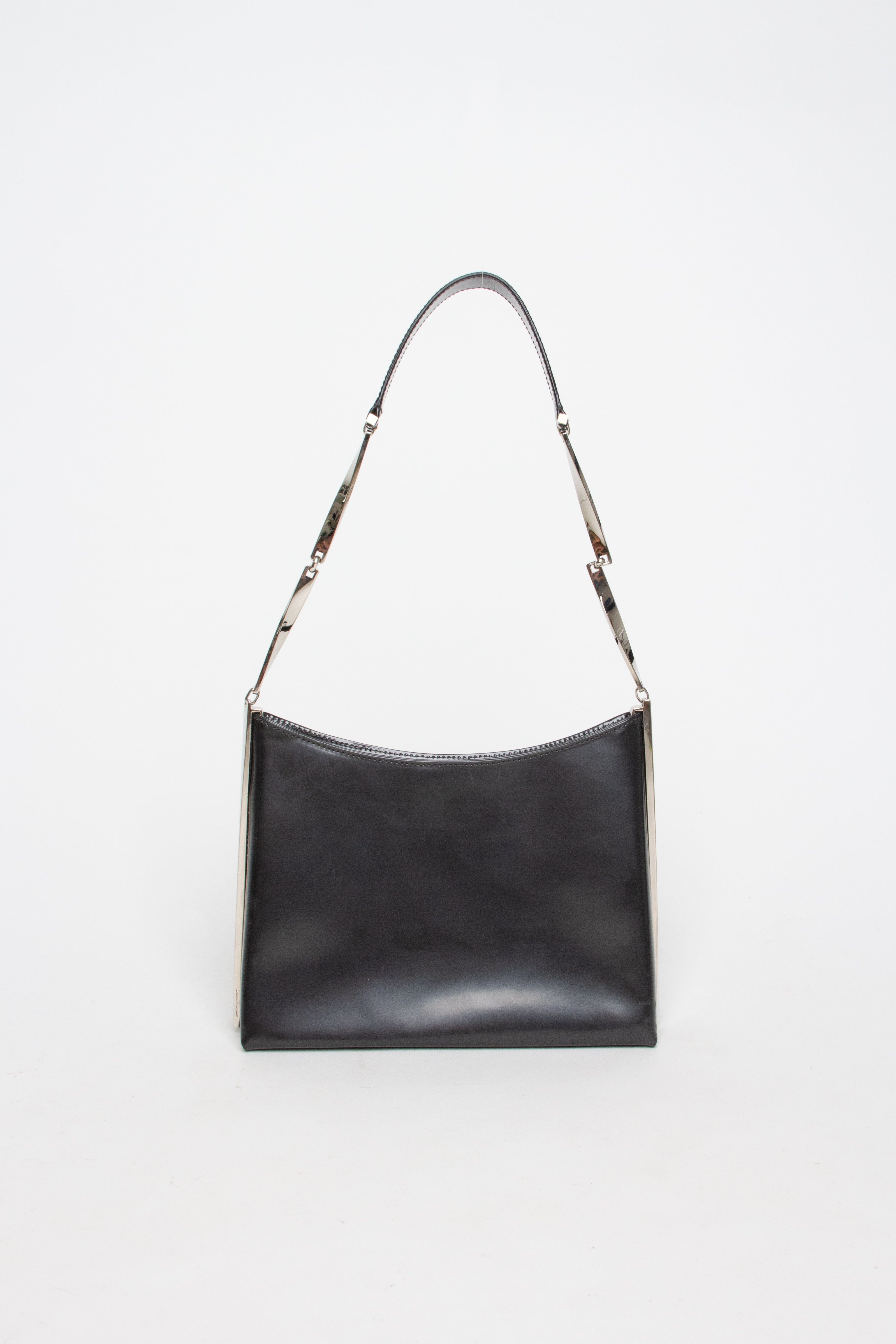 Ferragamo Black + Chrome Chain Shoulder Bag